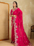Pink Chiffon Saree for women - full front view | Snyvia