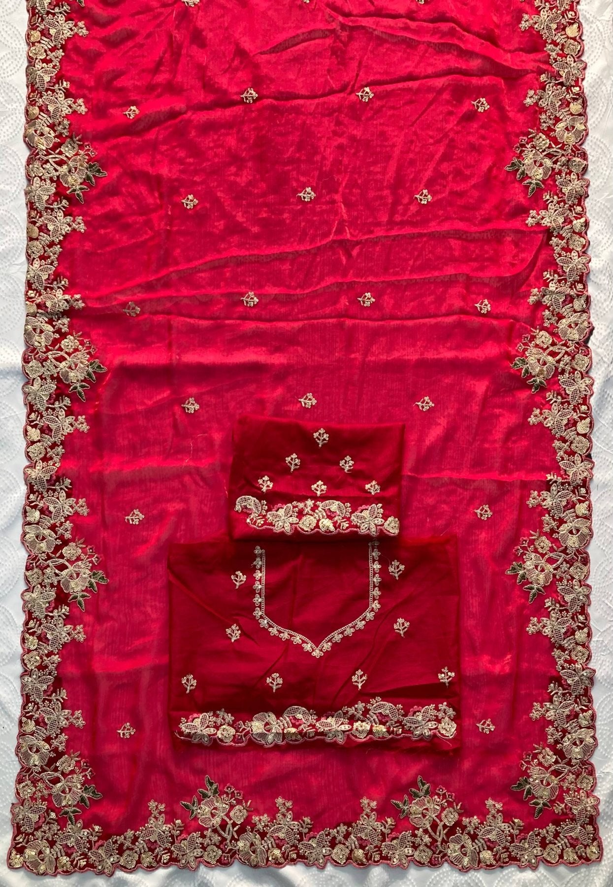 Pink Chiffon Saree - styling and accessories view