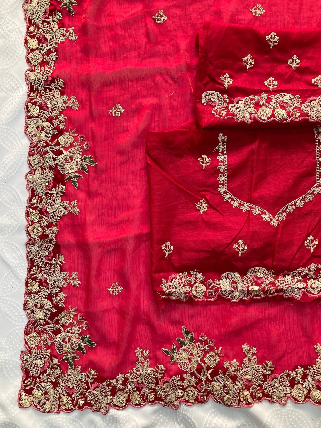 Pink Chiffon Saree - full-length drape