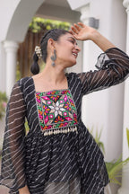 Navratri Kora Cotton Lehenga Choli with Kutchi Gamthi Patchwork blouse and dupatta detail