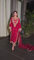 Chinon Kurti Blouse Pant & Dupatta Set |  Wedding Ethnic Wear