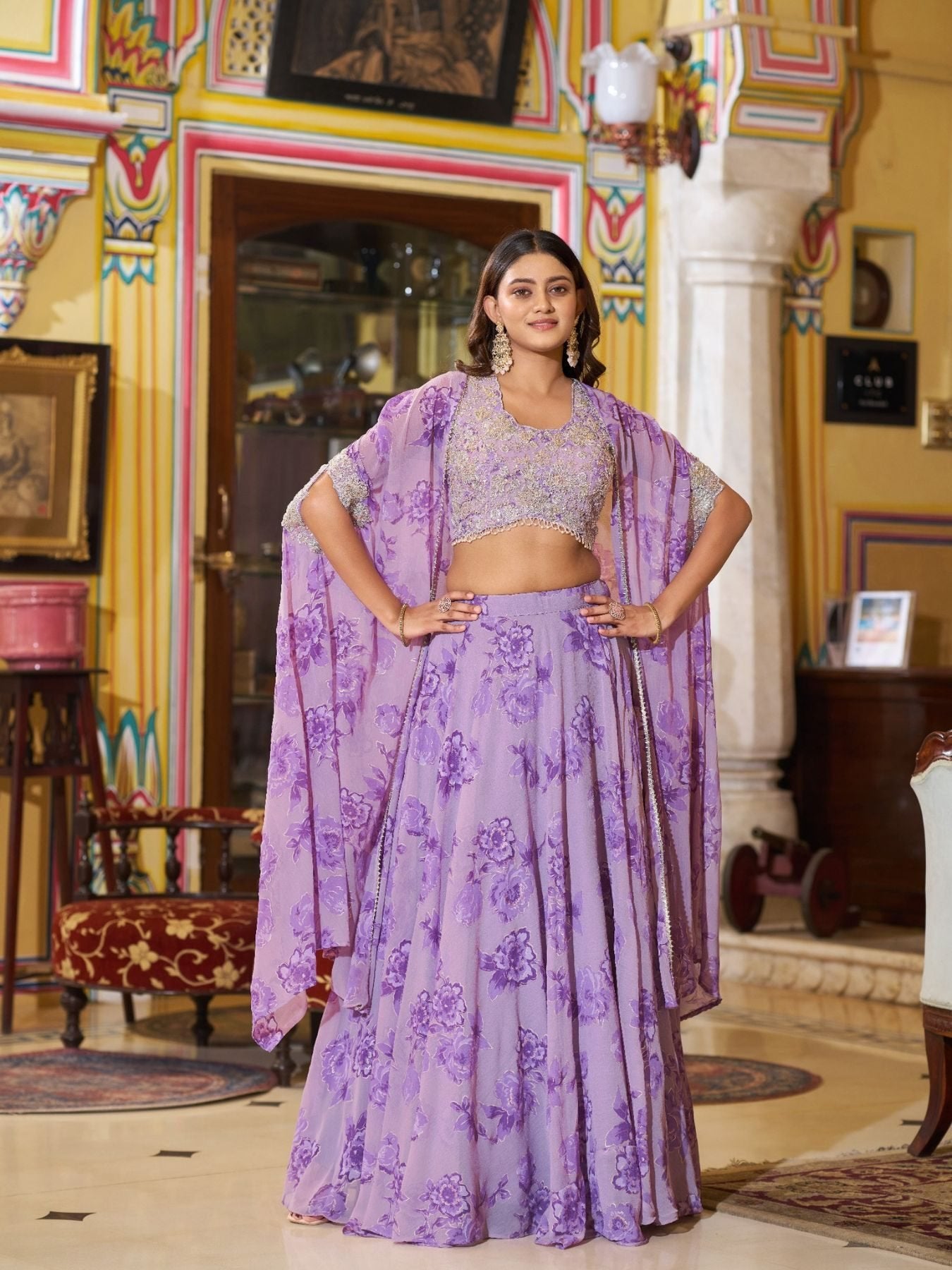 Purple Ready to Wear Georgette Lehenga Choli with Sequins Work for Festive Wear for women | Snyvia