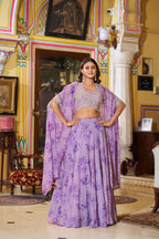 Green Ready to Wear Georgette Lehenga Choli with Sequins Work for Festive Wear blouse and dupatta detail