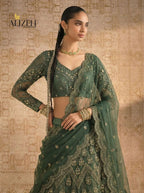 Butterfly Net Lehenga Choli with Banglori Silk Inner for Bridal Wear blouse and dupatta detail