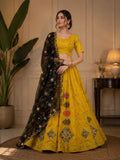 Roman Silk Navratri Lehenga Choli with Embroidered Georgette Dupatta for women | Snyvia