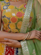 Mutli Faux Georgette Lehenga Choli with Heavy Sequins Embroidery colour variant view