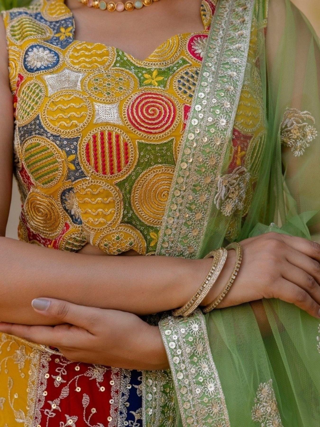 Mutli Faux Georgette Lehenga Choli with Heavy Sequins Embroidery colour variant view