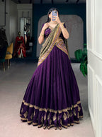 Vichitra Silk Lehenga Choli with Sequins Embroidery for Wedding Wear colour variant view