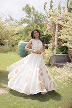 Roman Silk Navratri Lehenga Choli with Mirror Lace Work and 6 Meter Flair colour variant view