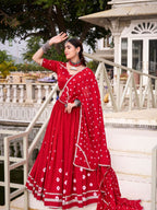 Pure Chanderi Bandhej Print Lehenga Set with Blouse and Dupatta with Lace D for women | Snyvia