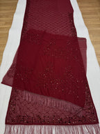 Maroon Saree - blouse and border close-up