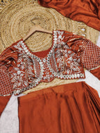 Orange Silk Saree - back view