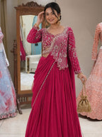 Pink Rangoli Lehenga Choli with Embroidery Sequence Work For Special Occasions for women | Snyvia
