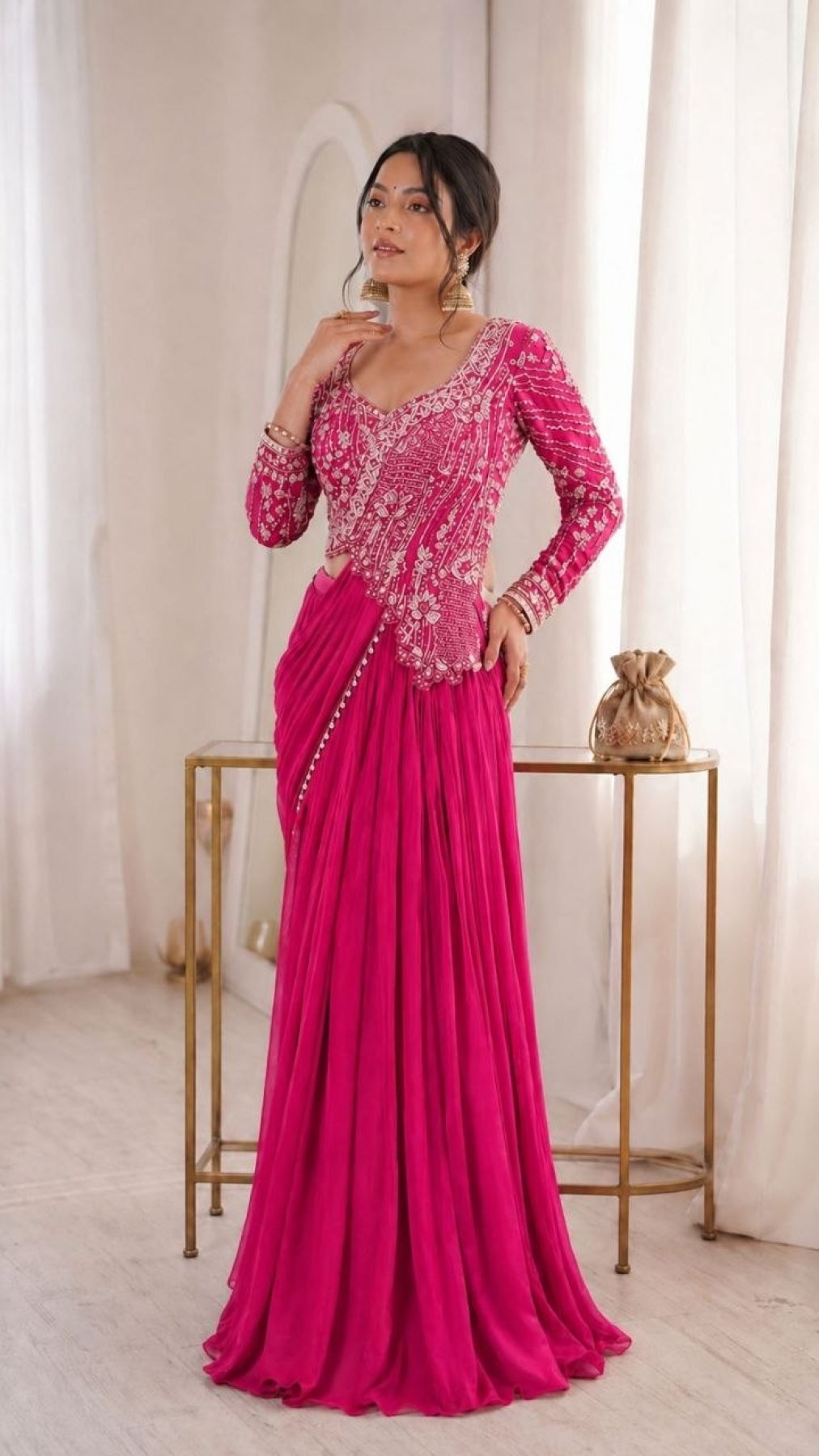 Rangoli Lehenga Choli with Embroidery Sequence Work For Special Occasions blouse and dupatta detail