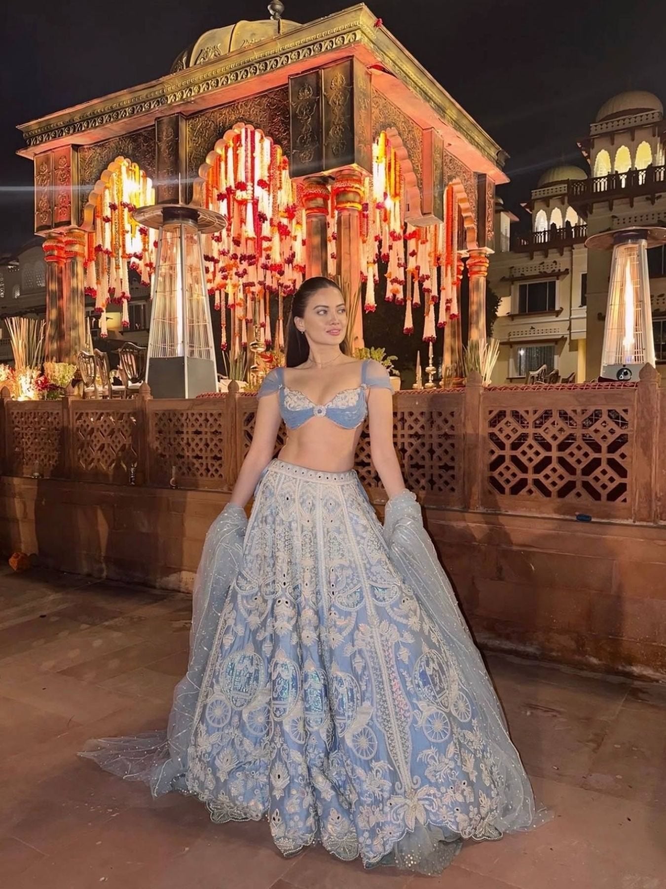 Slub Silk Lehenga Choli with Rainbow Sequins Work for Wedding Wear for women | Snyvia