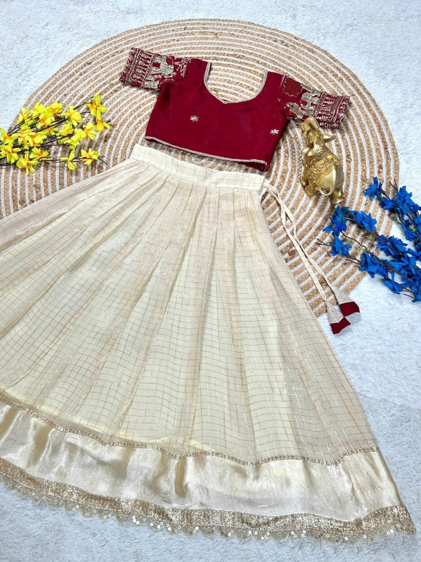 Kids Party Wear Lehenga Choli for Special Occasions back view