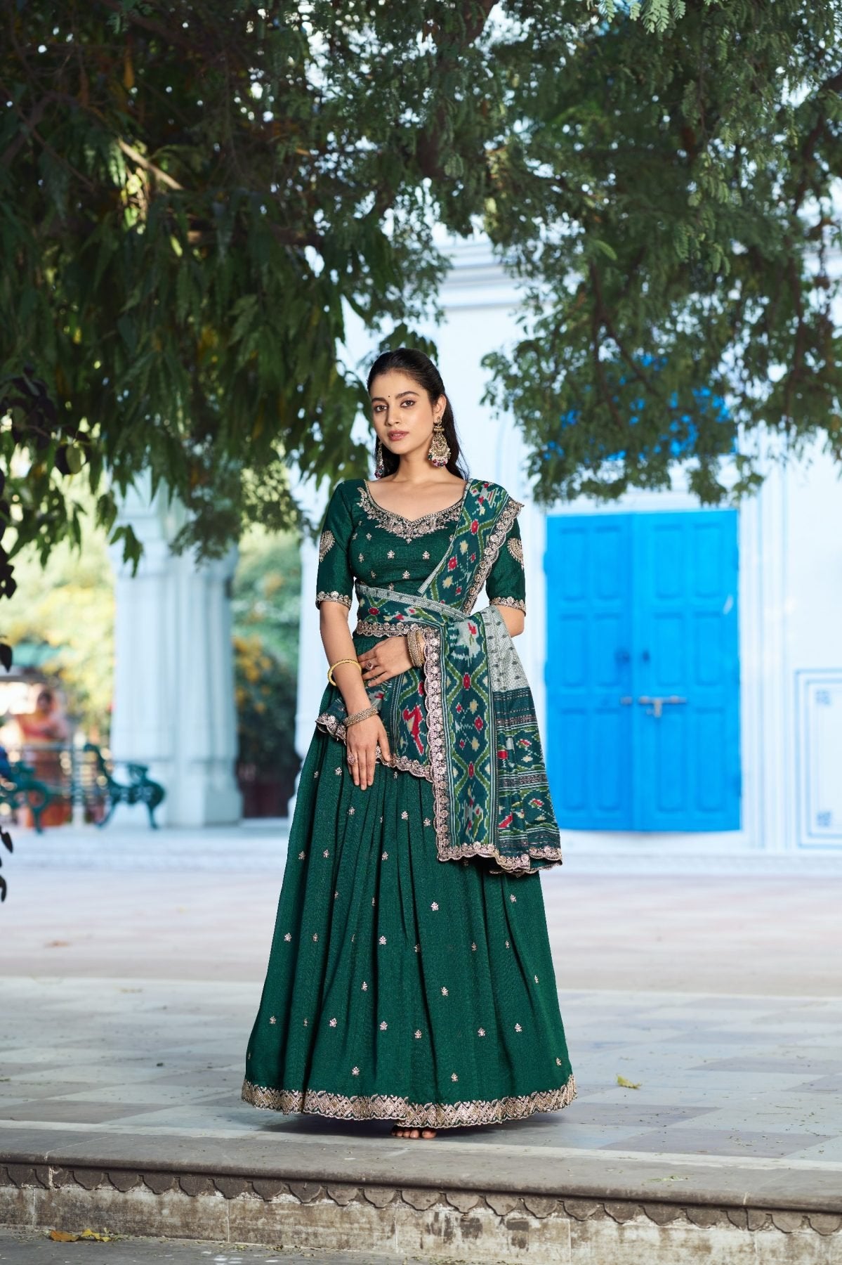 Maroon Remarkable Wedding Wear Lehenga Set with Embroidered Blouse and Dupatta detailed view