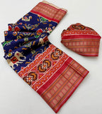 Blue Patola Saree - drape and pallu detail