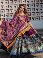 Butter Silk Lehenga with Digital Print and Mirror Work for Festive Wear for women | Snyvia