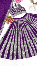 Lemon Yellow Chinnon Lehenga with Embroidery Wedding Ready Elegance back view