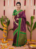 Maroon Silk Saree for women - full front view | Snyvia