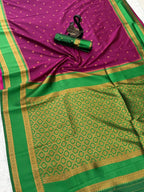Maroon Silk Saree - drape and pallu detail