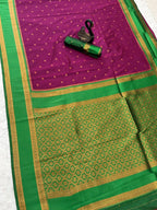 Maroon Silk Saree - side drape view