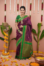 Maroon Silk Saree - fabric texture close-up