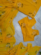 Ruffle Lehenga Saree with Attached Dupatta for Party Wear styling view