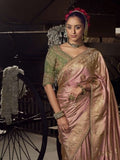 Pink Viscose Saree for women - full front view | Snyvia