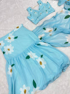 Ruffle Lehenga Saree with Attached Dupatta for Party Wear embroidery close-up