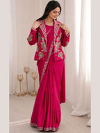 Pink Saree for women - full front view | Snyvia