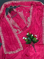 Pink Saree - pallu design detail