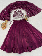 Fendi Silk Lehenga Choli with White Beads Work for Wedding Wear colour variant view