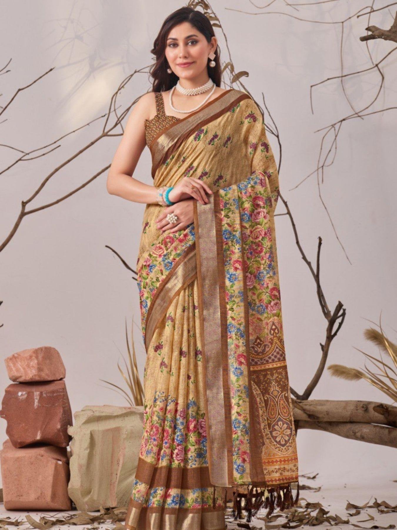 Cotton Saree for women - full front view | Snyvia