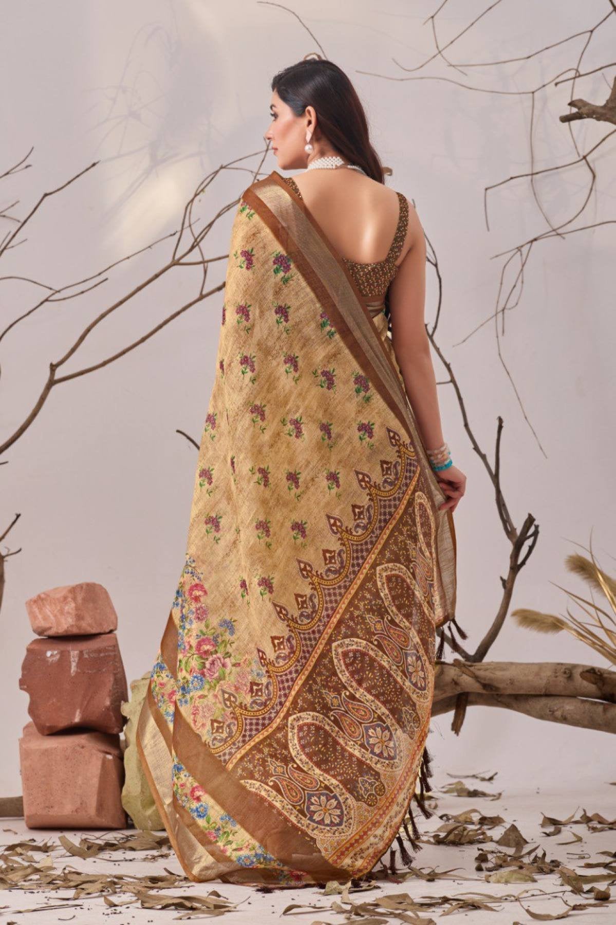 Cotton Saree - blouse and border close-up
