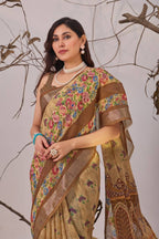 Cotton Saree - Print back view