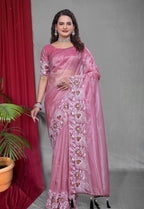 Net Saree - drape and pallu detail