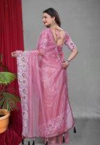 Net Saree - side drape view