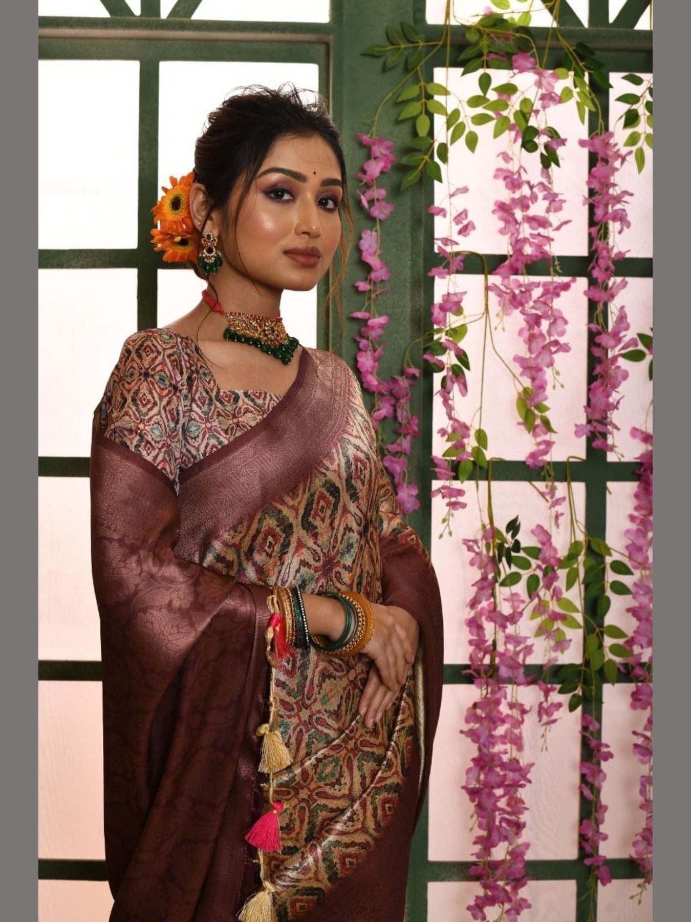 Silk Saree - side drape view