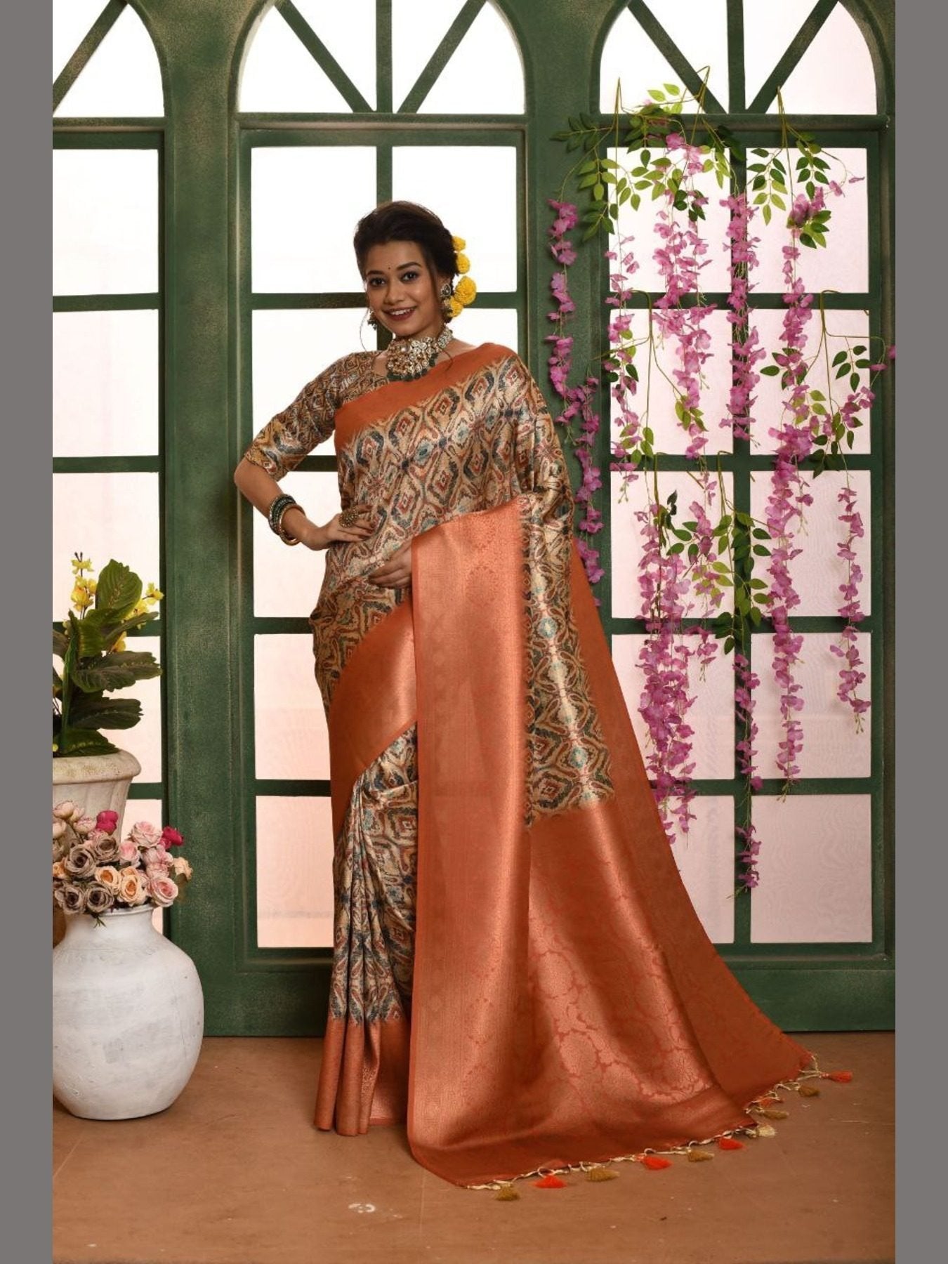 Silk Saree - Zari back view