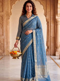 Gold Cotton Saree for women - full front view | Snyvia