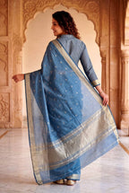 Gold Cotton Saree - blouse and border close-up