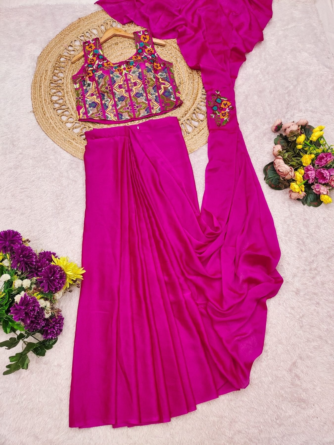 Pink Silk Saree - styling and accessories view