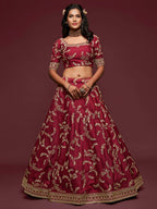 Art Silk Lehenga Choli Set with Heavy Zari and Sequins Work colour variant view