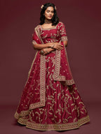 Art Silk Lehenga Choli Set with Heavy Zari and Sequins Work front view