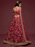 Art Silk Lehenga Choli Set with Heavy Zari and Sequins Work full drape view