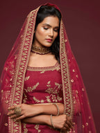Art Silk Lehenga Choli Set with Heavy Zari and Sequins Work blouse and dupatta detail