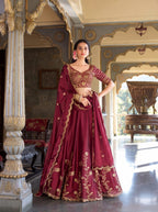Rangoli Silk Lehenga Choli with Zari Dori Sequins Work for Wedding Wear colour variant view