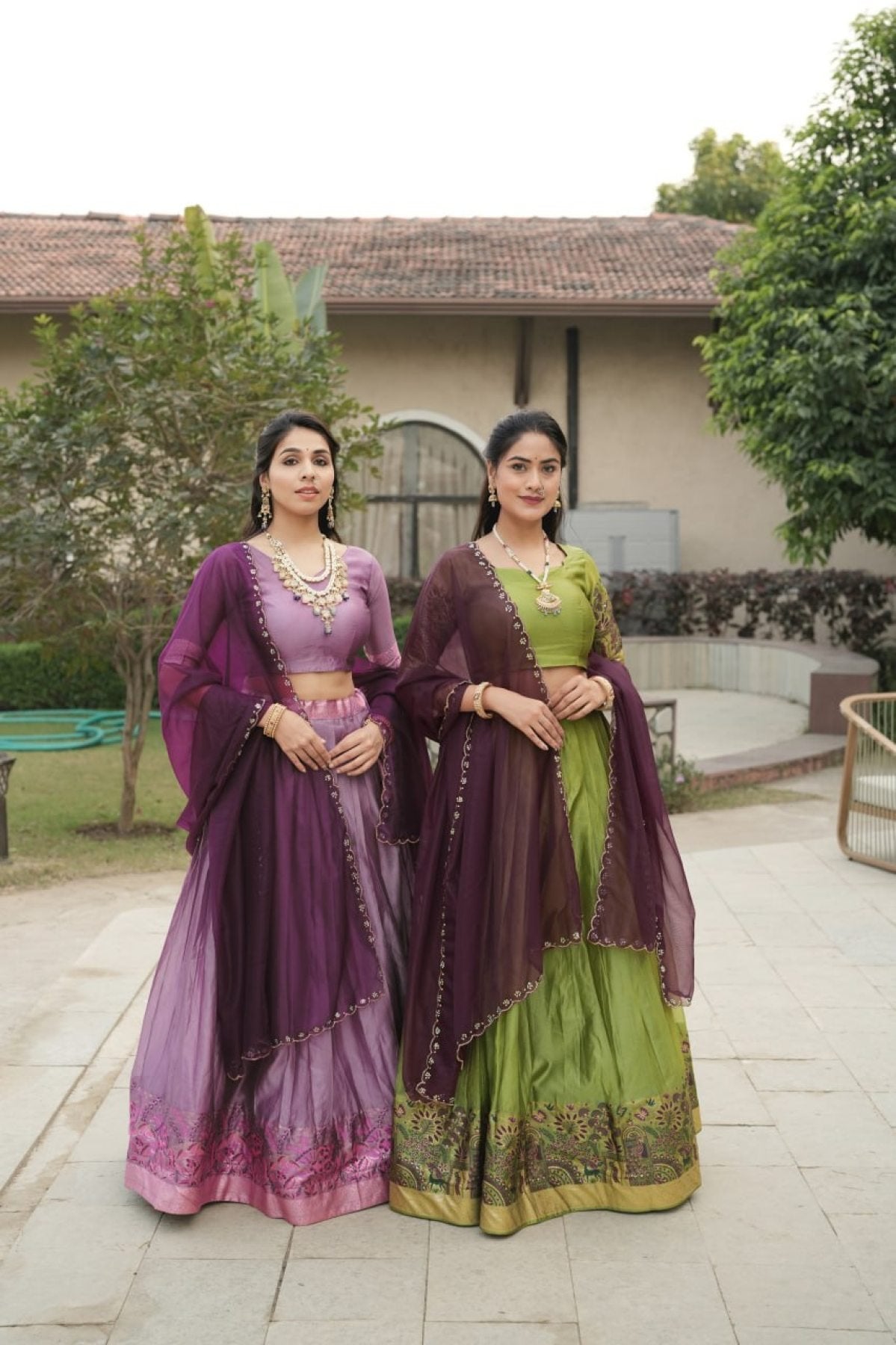 Silk Lehenga with Weaving Border and Zari Work for Bridal Functions colour variant view